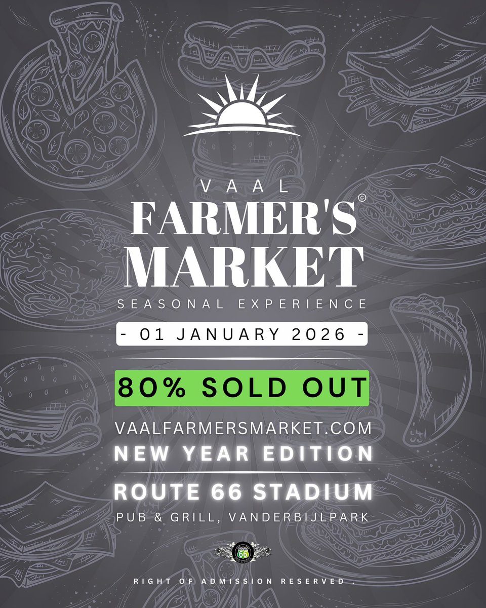 VaalFarmersMark's tweet photo. 80% SOLD OUT! Tickets are running out fast💚

Get your tickets before it's too late at https://t.co/2lMyQeAKu4 https://t.co/lIse9tzyAk