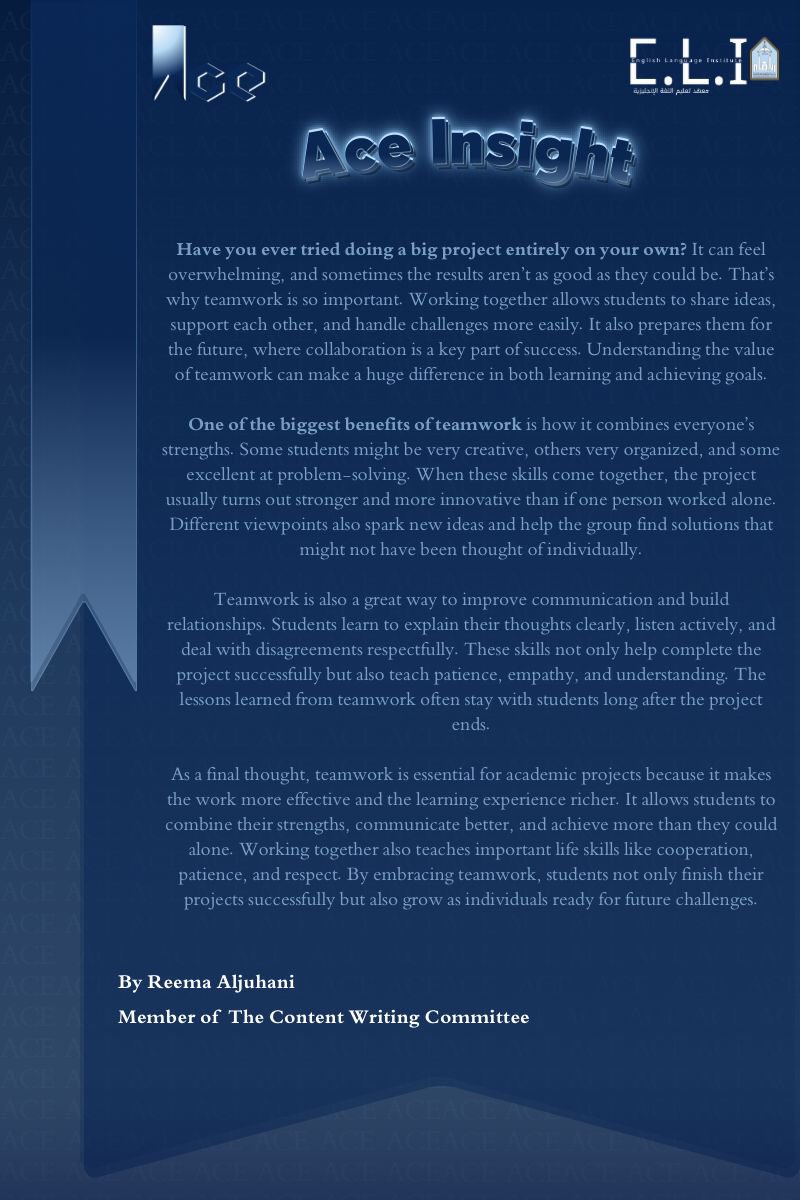 English grows and creativity flows at ACE!  💫
- By Reema aljuhani