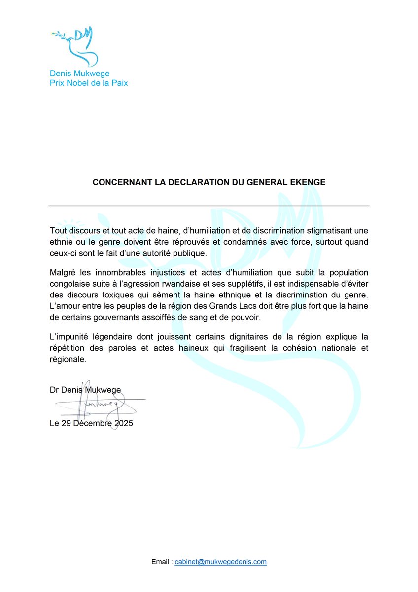 Denis Mukwege tweet media