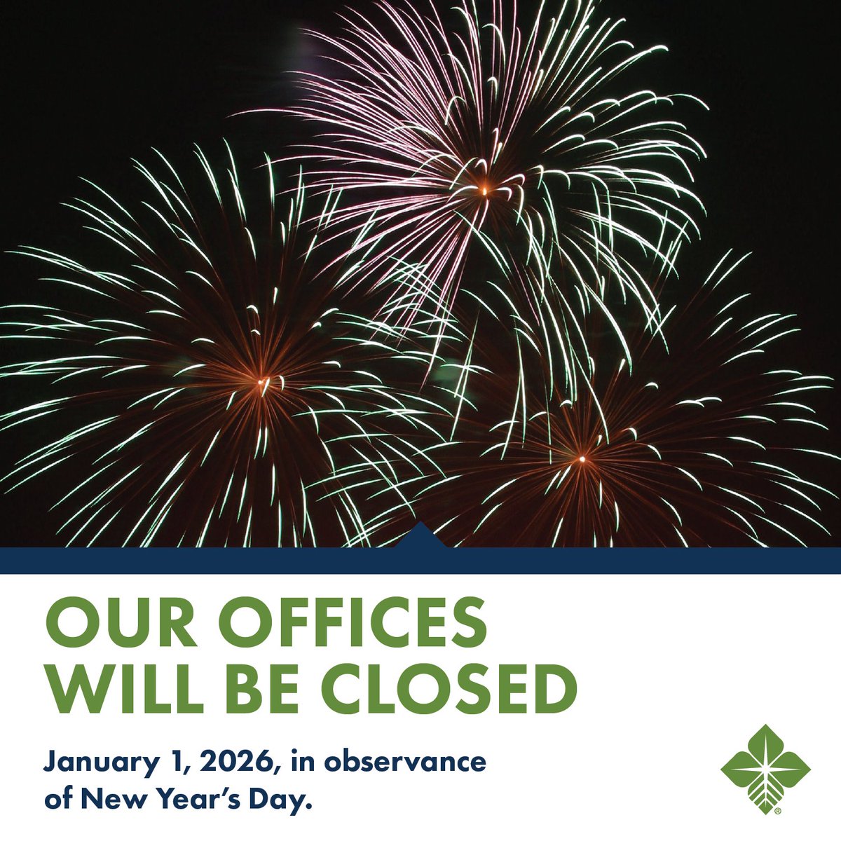 Our offices will be closed Thursday, January 1st, in observance of New Year's Day. Please remember that you can manage your Farm Credit account anytime from a computer or phone by enrolling in myACCESS at hubs.ly/Q031gxZK0.