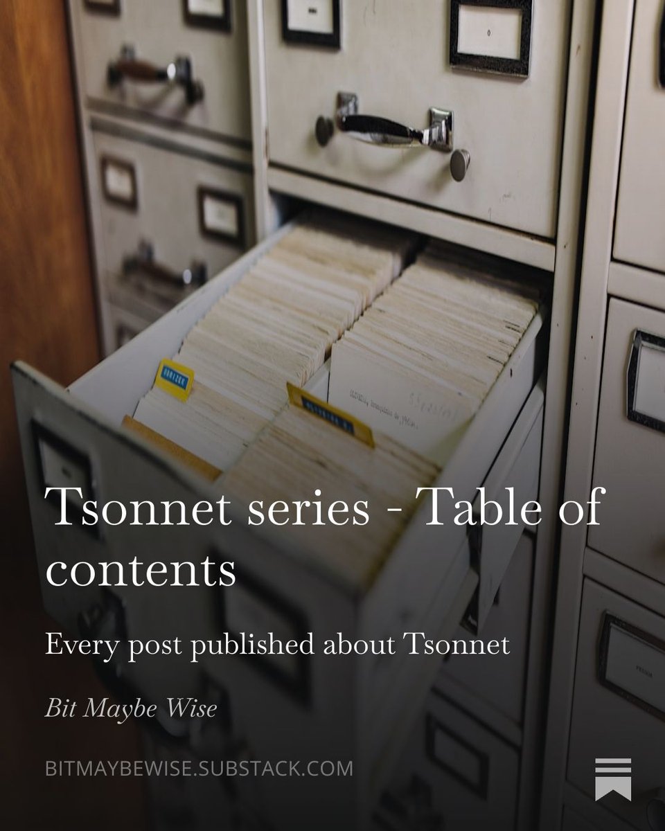 Bit Maybe Wise - Tsonnet series - Table of contents
bitmaybewise.substack.com/p/tsonnet-seri…