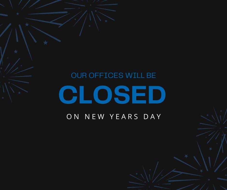Our offices will be closed on Thursday to observe the New Year holiday. Our billing portal and other account functions will be unavailable January 1st from 7am-12pm for normal year-end procedures. We appreciate your cooperation!