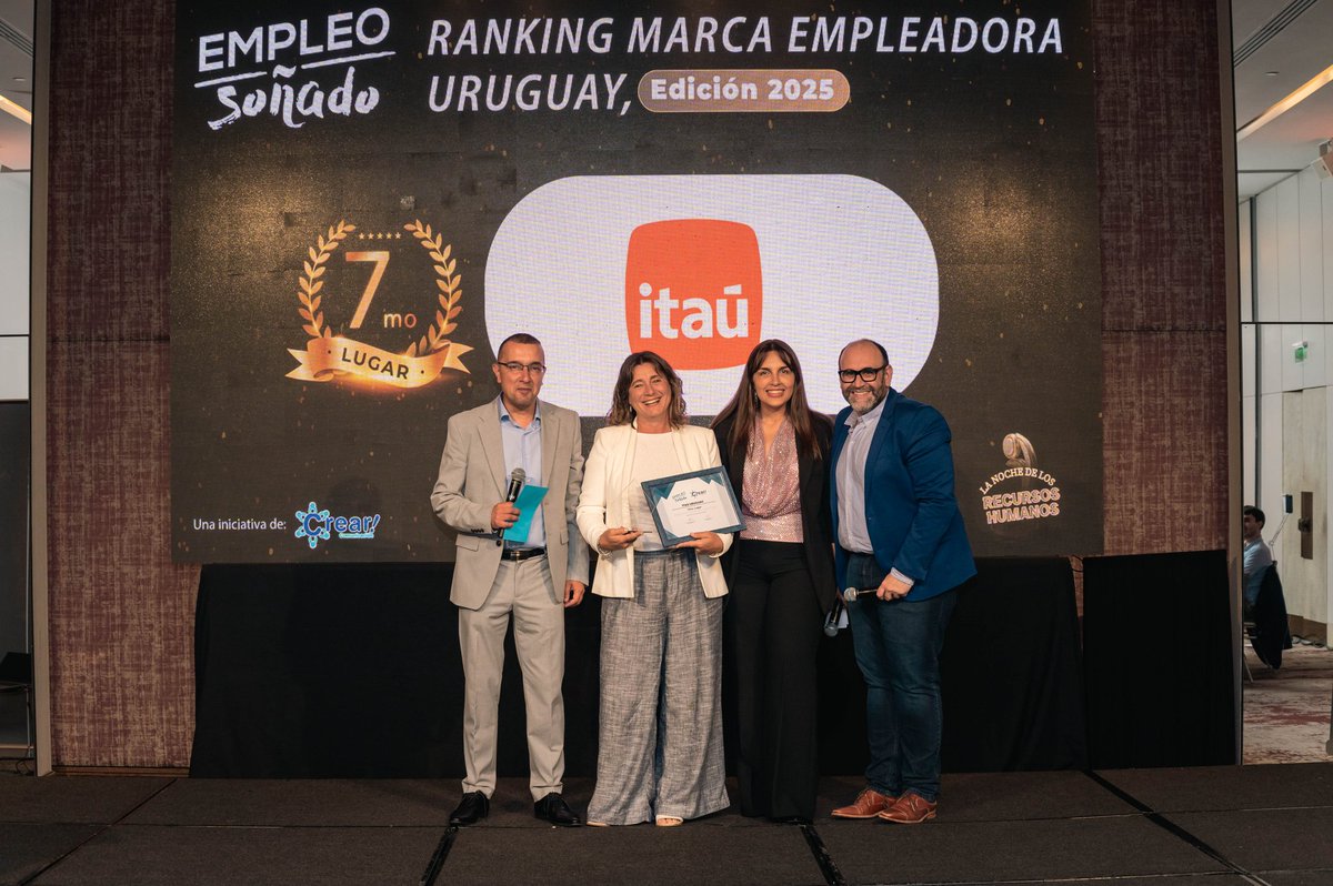 🔙 <a href="/ItauUruguay/">Itaú Uruguay</a> reingresa al Ranking #EmpleoSoñado 2025, alcanzando el puesto 7 luego de algunos años.

Un reconocimiento a su trabajo sostenido en desarrollo, innovación y gestión de personas.

#MarcaEmpleadora #EmpleoSoñado #Uruguay