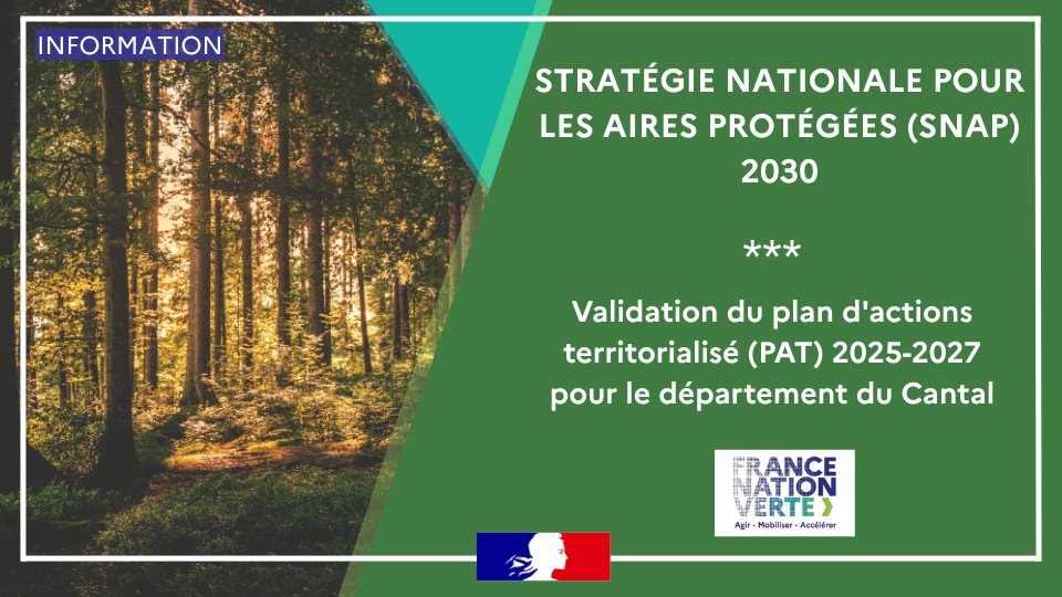 Prefet_15's tweet photo. [#Copil - Stratégie nationale pour les aires protégées 2030 (SNAP) | 05/11]
👉Le comité de pilotage pour la stratégie nationale pour les aires protégées du Cantal réuni à la préfecture, sous la présidence de Philippe Loos, préfet du Cantal et de Bruno Faure, président du conseil départemental, a validé le plan d'actions territorialisé (PAT) 2025-2027.

📌Celui-ci décline localement la politique du gouvernement en faveur des milieux et de la biodiversité.

✅Le préfet du Cantal a salué l’implication de l’ensemble des partenaires, et notamment le rôle de coordination technique de la Direction départementale des territoires. Il a également souligné le caractère essentiel de cette démarche pour protéger les milieux naturels, renforcer la résilience des écosystèmes, améliorer la connaissance de la biodiversité locale et accompagner les projets portés en faveur de l’environnement sur l’ensemble du territoire cantalien.

➡La validation du PAT 2025-2027 marque une étape importante dans la mise en œuvre de la  Stratégie nationale pour les aires protégées dans le Cantal. La Direction départementale des territoires est chargée d’assurer la coordination technique du plan d’actions, en lien étroit avec l’ensemble des partenaires concernés.