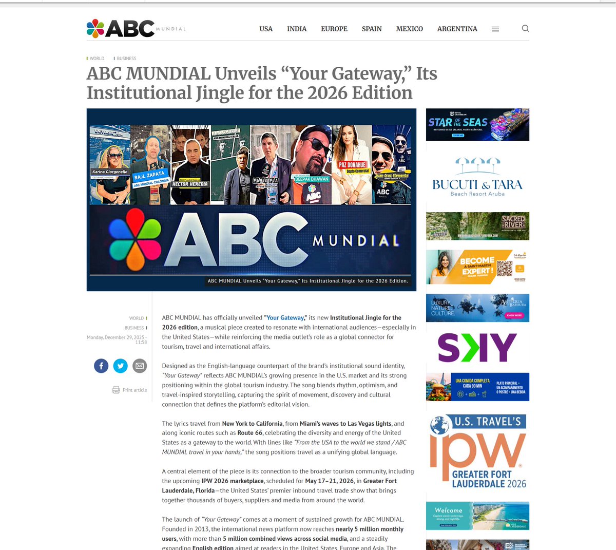 ABCMundial's tweet photo. ABC MUNDIAL Unveils “Your Gateway,” Its Institutional Jingle for the 2026 Edition🌍🎶
@ABCMundial  
https://t.co/oUzAVMAcRM https://t.co/vZn8r2zrrD