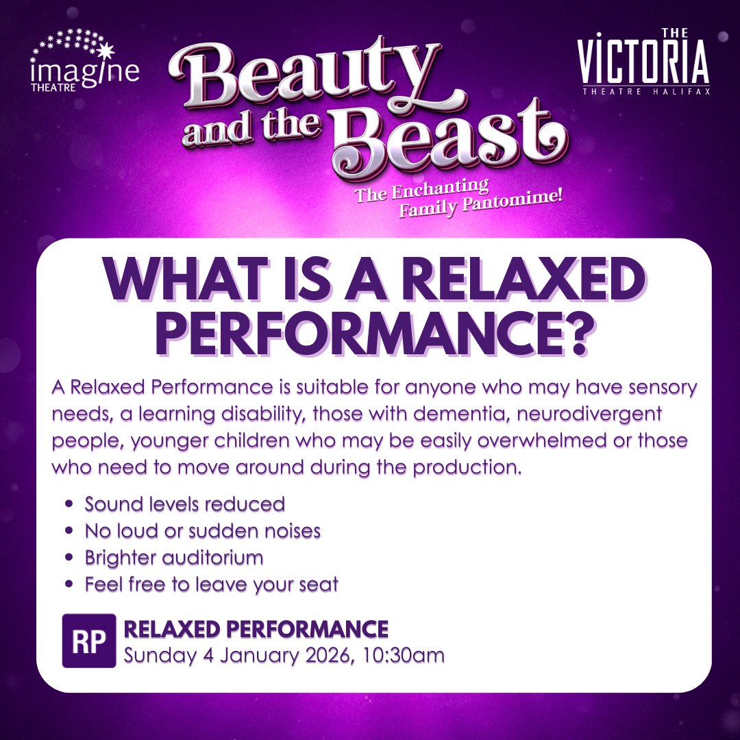 VicTheatre's tweet image. ✨ Special Offer ✨ - Relaxed Performance

Tickets are now £17.25 with the code BBRLXD - The code can be used online and in the box office

Join us: 📅 Sunday 4 January 26, 10:30am

🎟️​ For more info, &amp;amp; to book, visit:
tinyurl.com/PantoBeauty

#Inclusive #Inclusivity #Panto