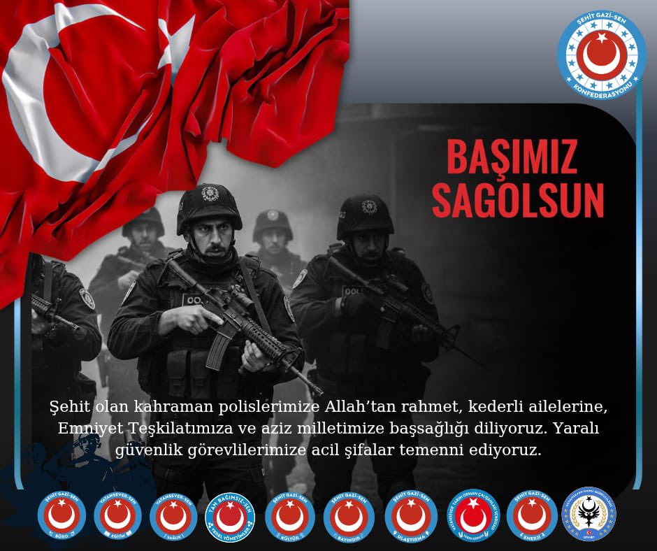 Yüreğimiz yanıyor, öfkemiz diri.
Yalova İl Emniyet Müdürlüğü ekiplerince DEAŞ terör örgütüne yönelik yürütülen operasyonda 3 polisimizin şehit düşmesi, 8 polisimiz ile 1 bekçimizin yaralanması milletçe hepimizi derinden sarsmıştır.
Şehit olan kahraman polislerimize Allah’tan