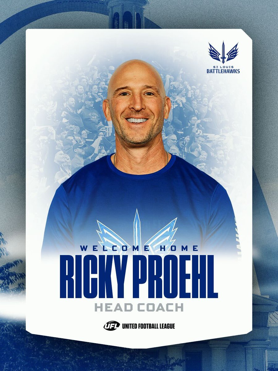 BattlehawksUFL's tweet image. we got our guy 😤

former nfl wr and assistant coach Ricky Proehl has been named the battlehawks head coach!