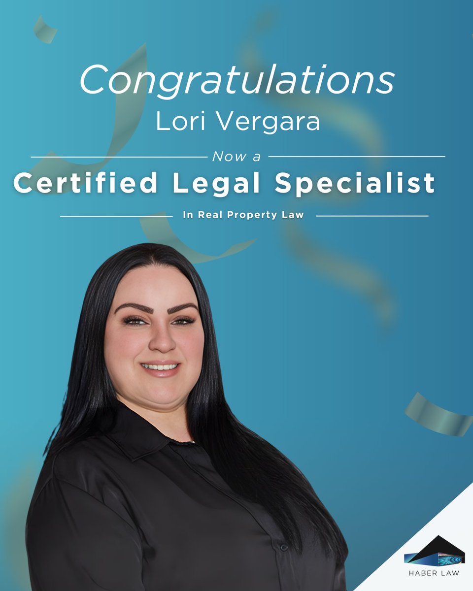 Congratulations to Lori Vergara on earning her designation as a Certified Legal Specialist (CLS) in Real Property Law through BARBRI. This achievement reflects her dedication to the practice and continued commitment to excellence in real property law.

#HaberLaw #SouthFlorida