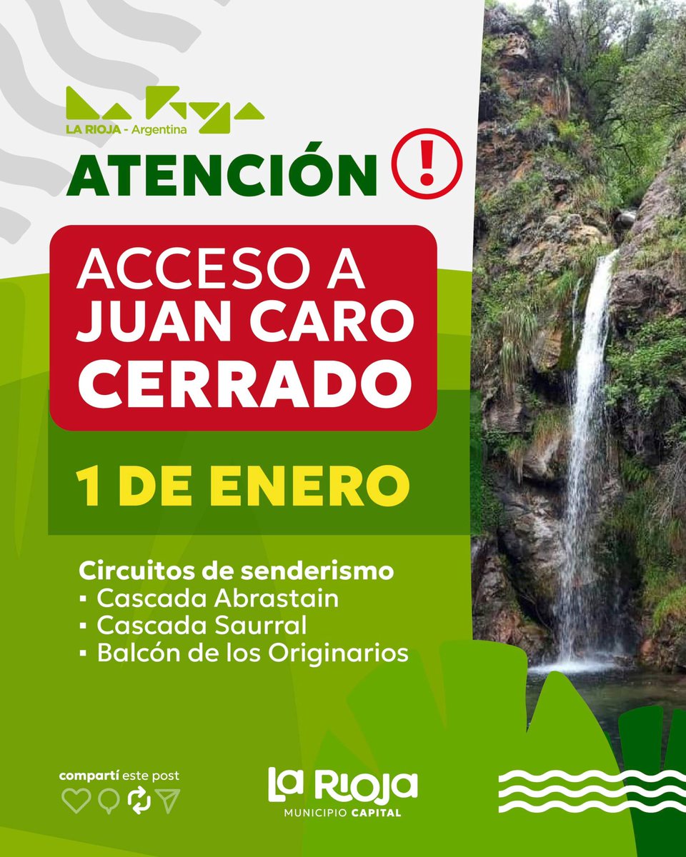 Este 1 de enero el acceso a Juan Caro en los distintos circuitos de senderismo se encontrarán cerrados.