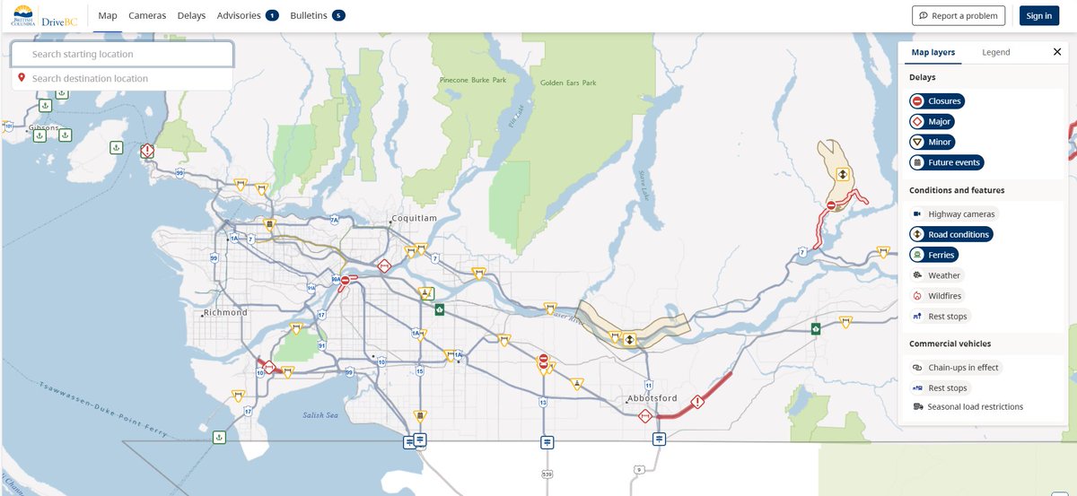 Get road conditions fast with <a href="/DriveBC/">DriveBC</a>!☃️🚙 

Call 1-800-550-4997 toll-free to get highway conditions in BC. You can also go to DriveBC.ca from your computer or smart phone for their map, conditions &amp; events list, or their webcam list. 

Know before you go!