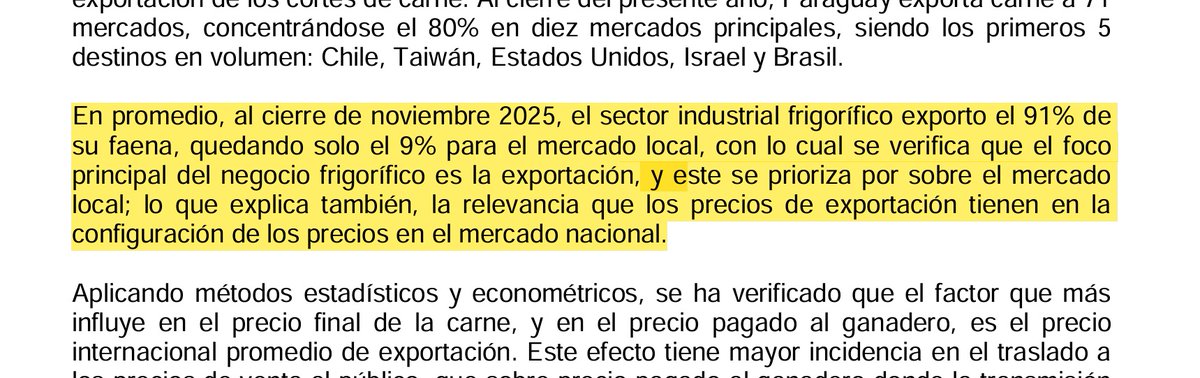 acostasamu's tweet photo. #ElDato: hace tres semanas preguntamos a #Frigoríficos si era cierto que el 85% de la faena se exportaba y quedaba 15% para consumo local. Nos dijeron que #NO y mintieron. Datos de #Conacom son más altos, 91% se exporta y 9% se vende en #PY.  Por eso se disparan los precios. https://t.co/RK38kyqtfX
