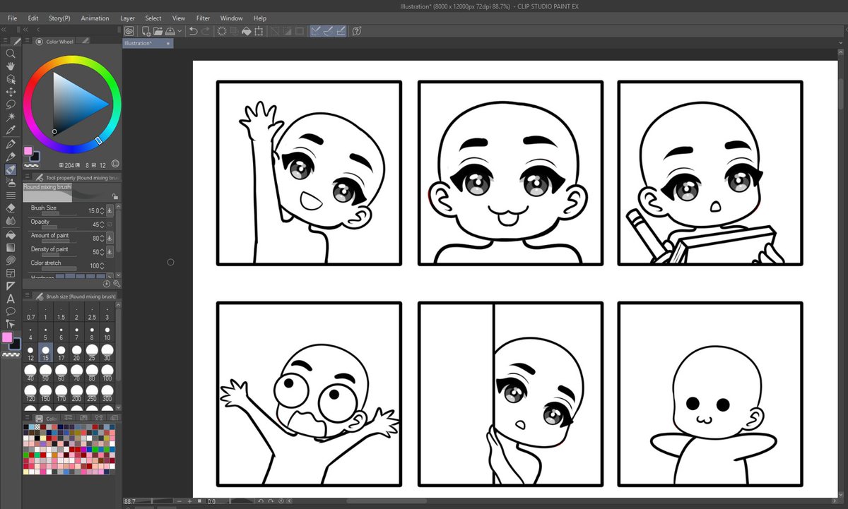 on progress sketch WIP art YCH Emotes 😎#wipart #emotes #artmoots