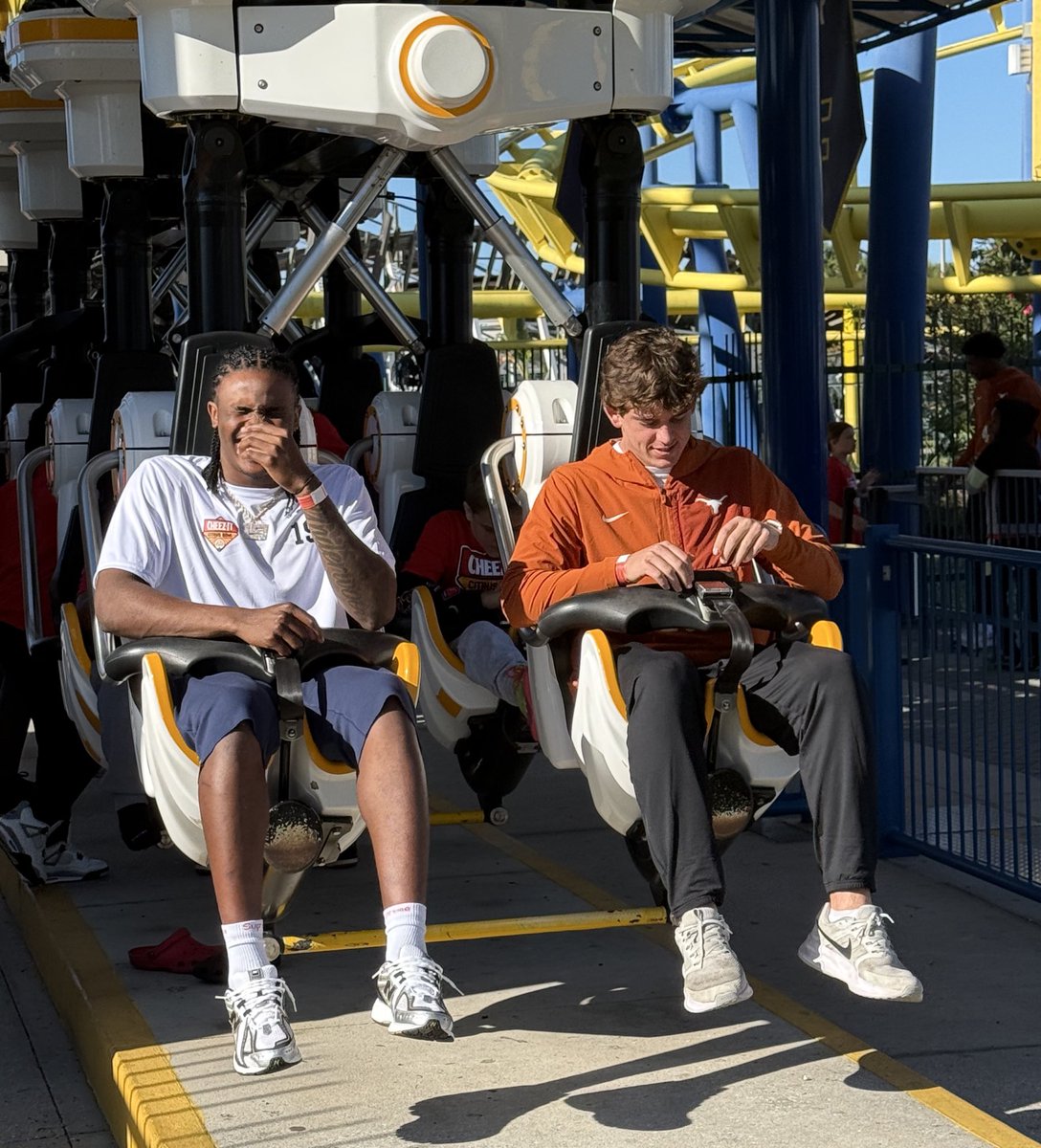 Michigan football QB Bryce Underwood and Texas QB Arch Manning just rode in front of the Freedom Flyer together.

Brandyn Hillman walks up to me with the perfect comment - “Bro, you know how much money is in this picture!?”