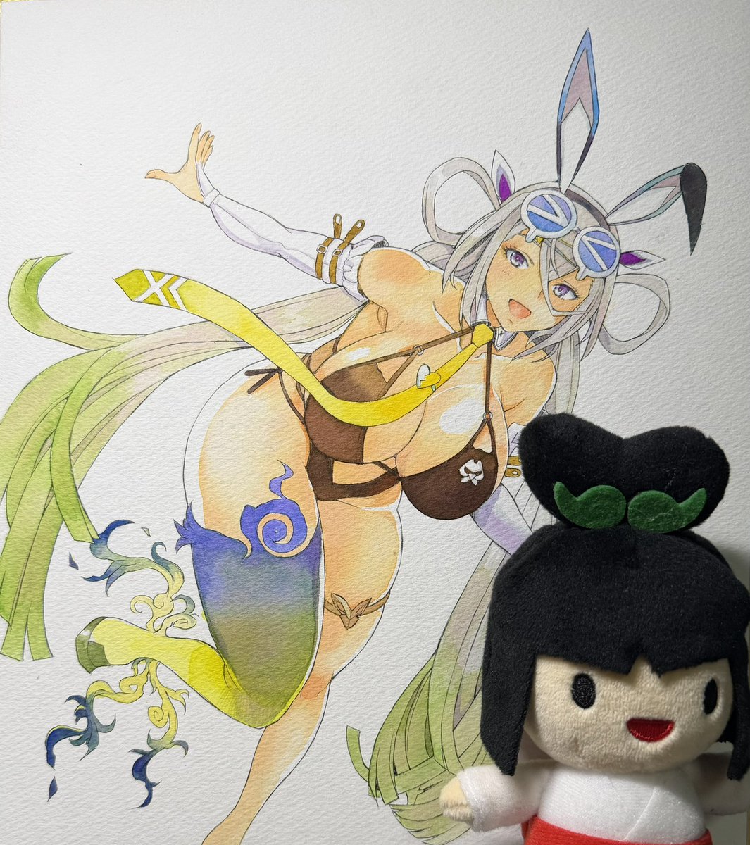 色紙描けましたねん。カラーインクはやっぱ楽しいでおますな。今回は入札方式にしますかの☺️ 