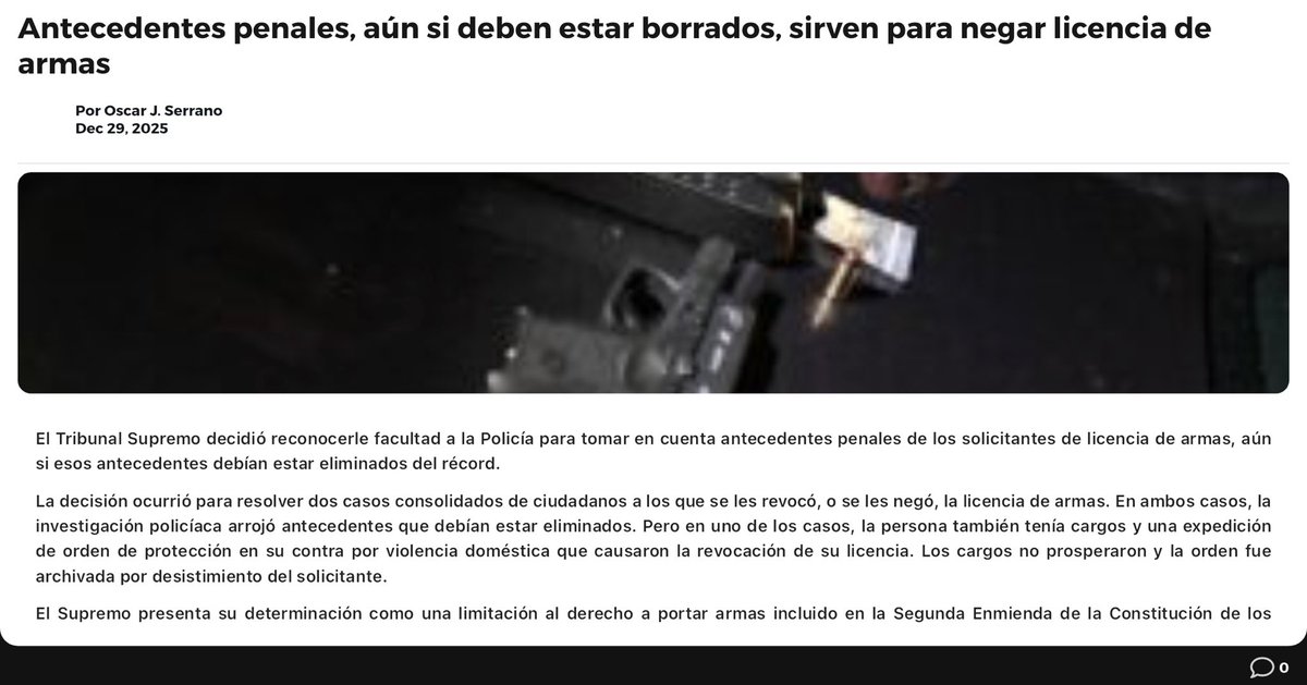 JPoupart23's tweet photo. Esto está interesante…porque en USA está ocurriendo lo contrario solo desarmar por crímenes violentos..ordenes de protección el llamado Red Flag laws sin proceso de juicio en corte y sin culpabilidad se están cayendo por la falta de due process como inconstitucional https://t.co/MP9j4RUHS5