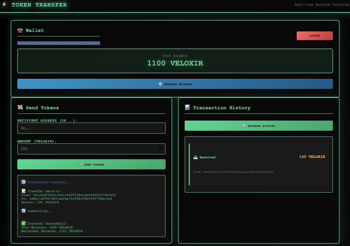 VeloxirAiChain's tweet photo. Full transfer history and hard-tested transactions successfully executed ✅
Transparency, security, and real on-chain proof — not promises.

Built to perform under pressure.

#fypシ #fypシviral #VLX #Binance  #OnChain #Transparency #CryptoSecurity #Web3 #DeFi #Audit #Trustless https://t.co/tOksmkRuxr