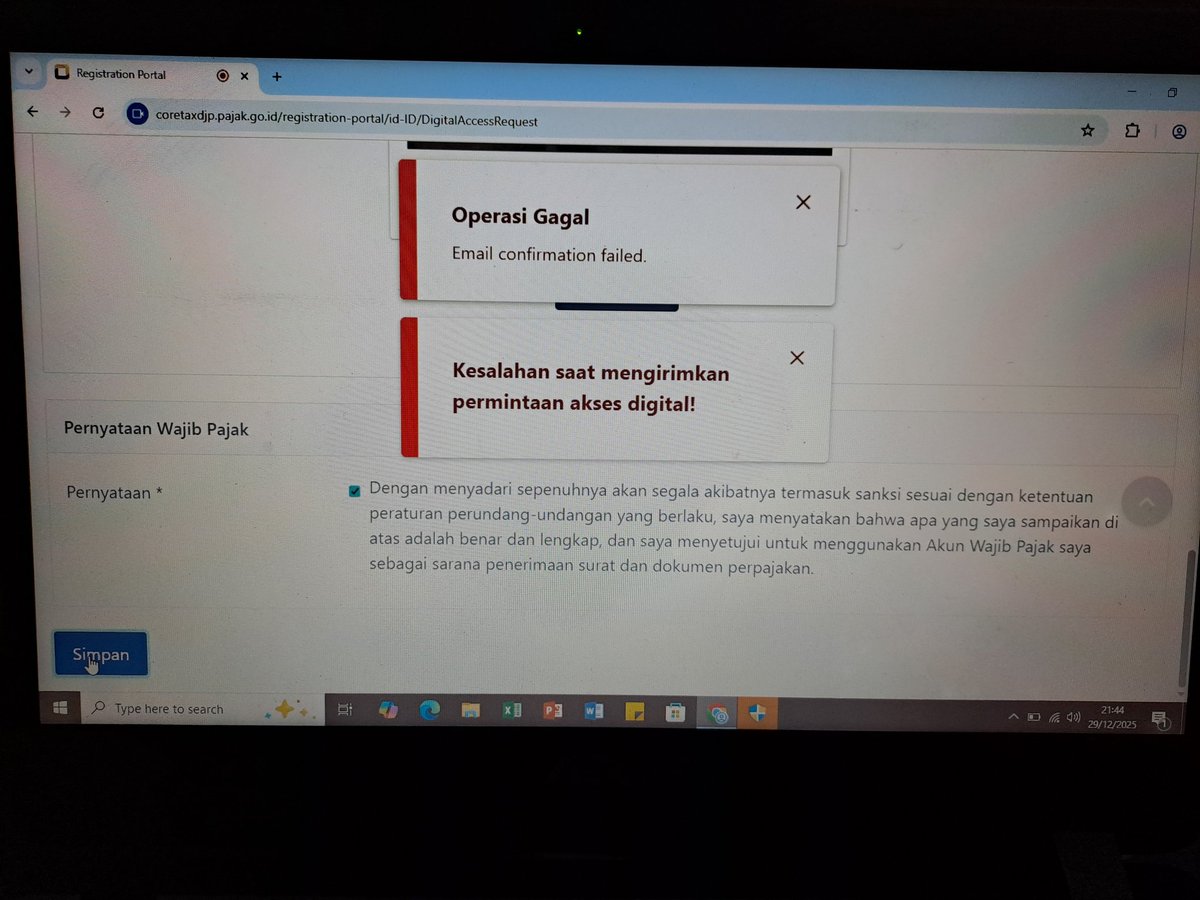 Chocolate0re0's tweet photo. @silver51749 @kring_pajak Kak samaaaa😭 gimana dong pdhl data sudah benar https://t.co/lhKesS1XZe