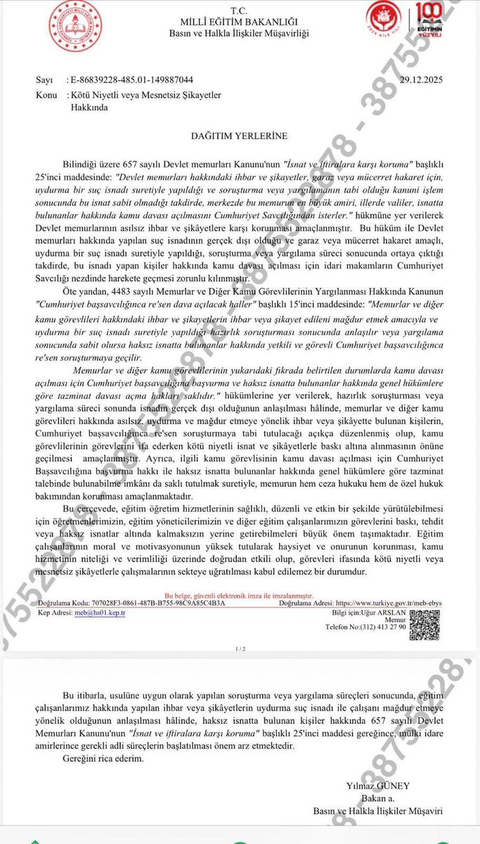 “CİMER Başvurularının Amacı Dışında Kullanımının Önlenmesi” konulu talebimiz kısa sürede Milli Eğitim Bakanlığı’nda karşılık buldu. #cimer 
<a href="/HurEgitimSen/">Hürriyetçi Eğitim Sen Genel Merkezi</a> <a href="/leventkuruoglu/">Levent Kuruoğlu</a>
