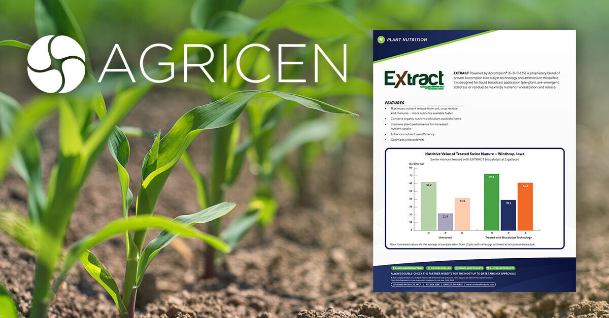 EXTRACT accelerates nutrient release and increases #nutrientavailability from nutrient applications, crop residues &amp; soil. 🌱 See how the technology in EXTRACT increased the nutritive value of treated #swine and #cattle #manure by viewing the bulletin. 🐄🐷hubs.ly/Q03V7JqQ0
