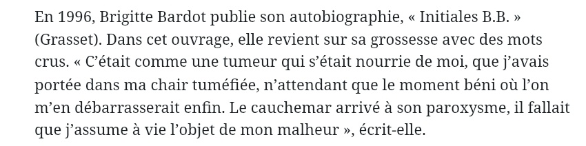 robespierriste's tweet image. Comme Delon, Bardot était une dégénérée dans sa vie personnelle et familiale, ou plutôt dans son semblant de vie familiale puisqu'elle a abandonné son fils en disant que sa grossesse était comme une tumeur.

Le symbole esthétique est à nous, pas d'illusions sur les gens derrière.