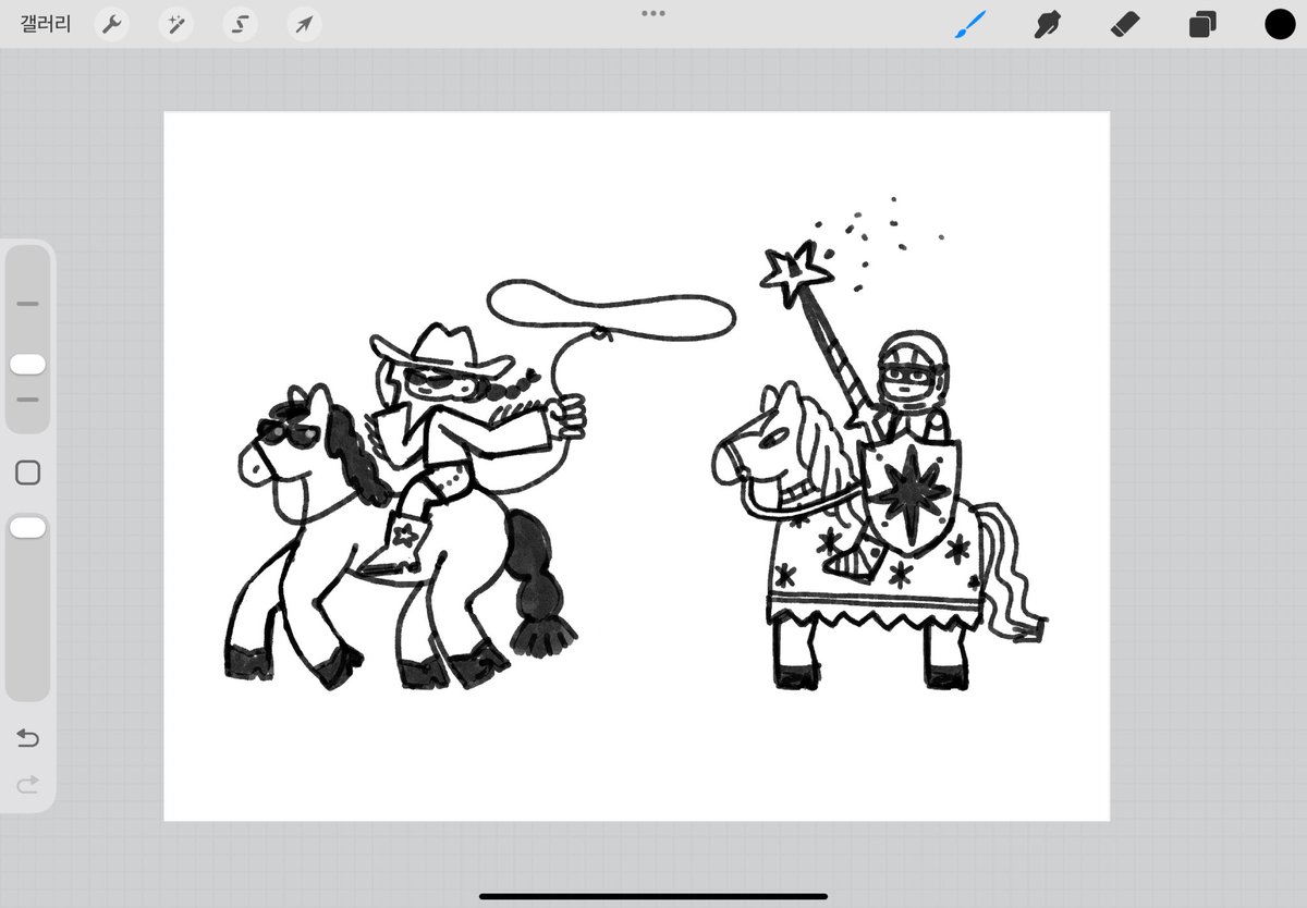 연하장에 들어갈 캐릭터들 스케치…