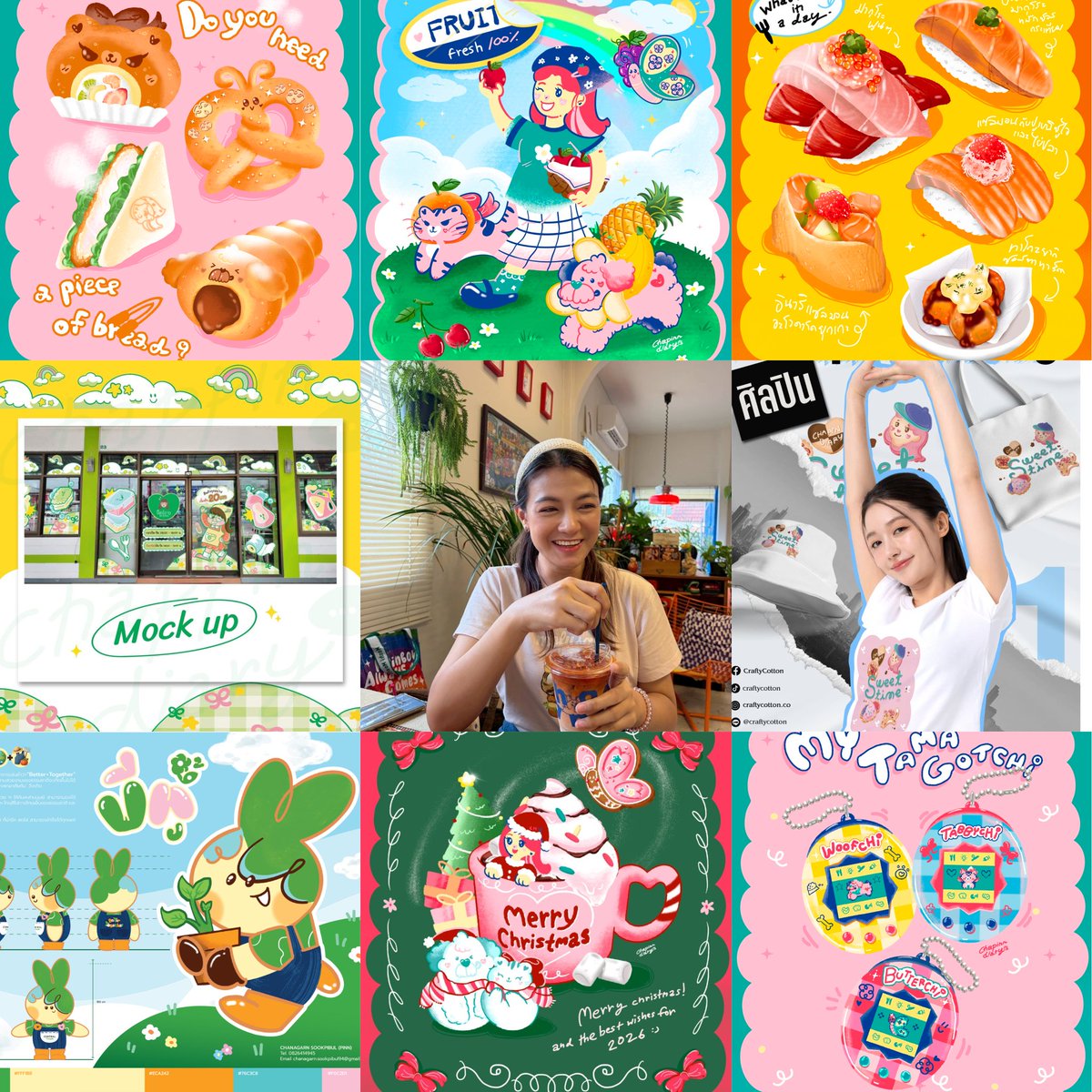 ปีนี้ได้ชาเลนจ์ตัวเอง ความคิดโตตามวัย แต่งานวาดยังคอนเซปหวานพาสเทลเหมือนเดิม เพิ่มเติมมีลูก ๆ ทั้ง 4 ประจำเพจแล้วนะ 
🙋‍♀️🐱🐶🦋  ปีหน้าฝากตัวกับลูกค้า เพื่อน ๆ นักวาดด้วยนะคะ
Thank you for your support !
#artvsartist2025