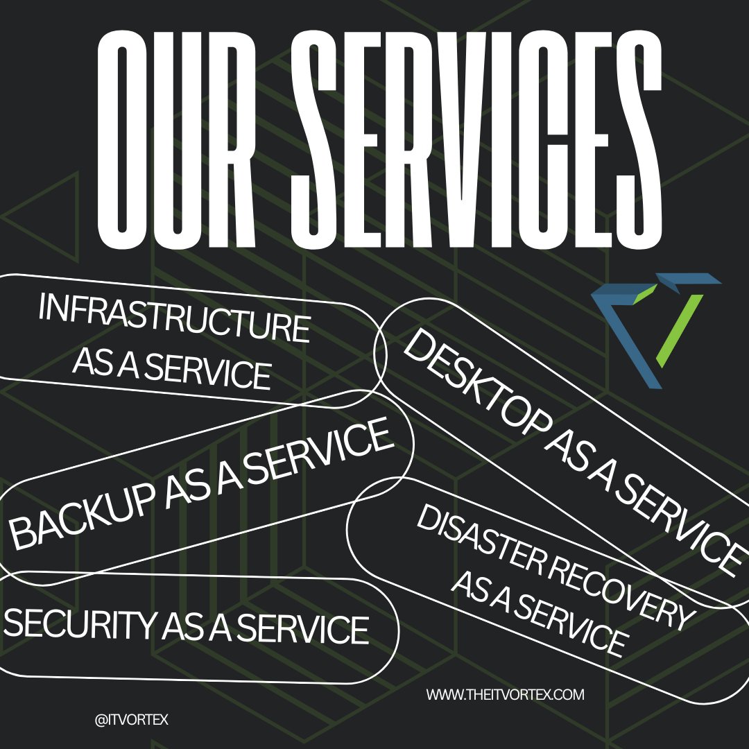 ITVortexLLC's tweet photo. New to IT Vortex or need a refresher? We've got you covered! 👏
.
We offer these services:
✅ IaaS
✅ BaaS
✅ SECaaS
✅ DRaaS
✅ DaaS
.
Want to learn more? Book a consultation with us today! Link in bio! 👨‍💻
#IT #ITVortex https://t.co/2ziMMmrmr2