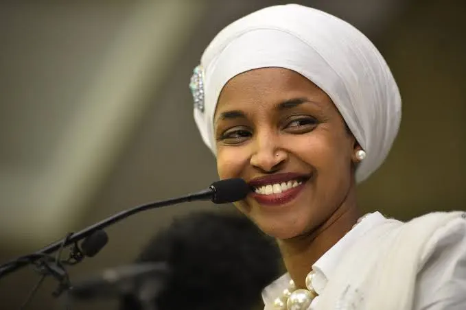 Polymarket's tweet image. JUST IN: It has been revealed Ilhan Omar's net worth grew from negative $45k in 2019 to $30 million this year — despite her salary being just $174k/year.