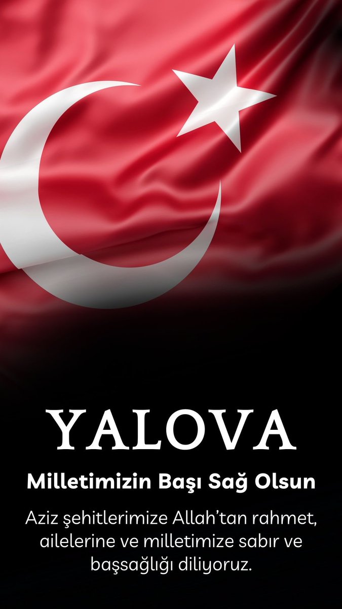Aziz şehitlerimize Allah’tan rahmet, ailelerine ve milletimize sabır ve başsağlığı diliyoruz.

#Yalova #Şehit #Türkiye