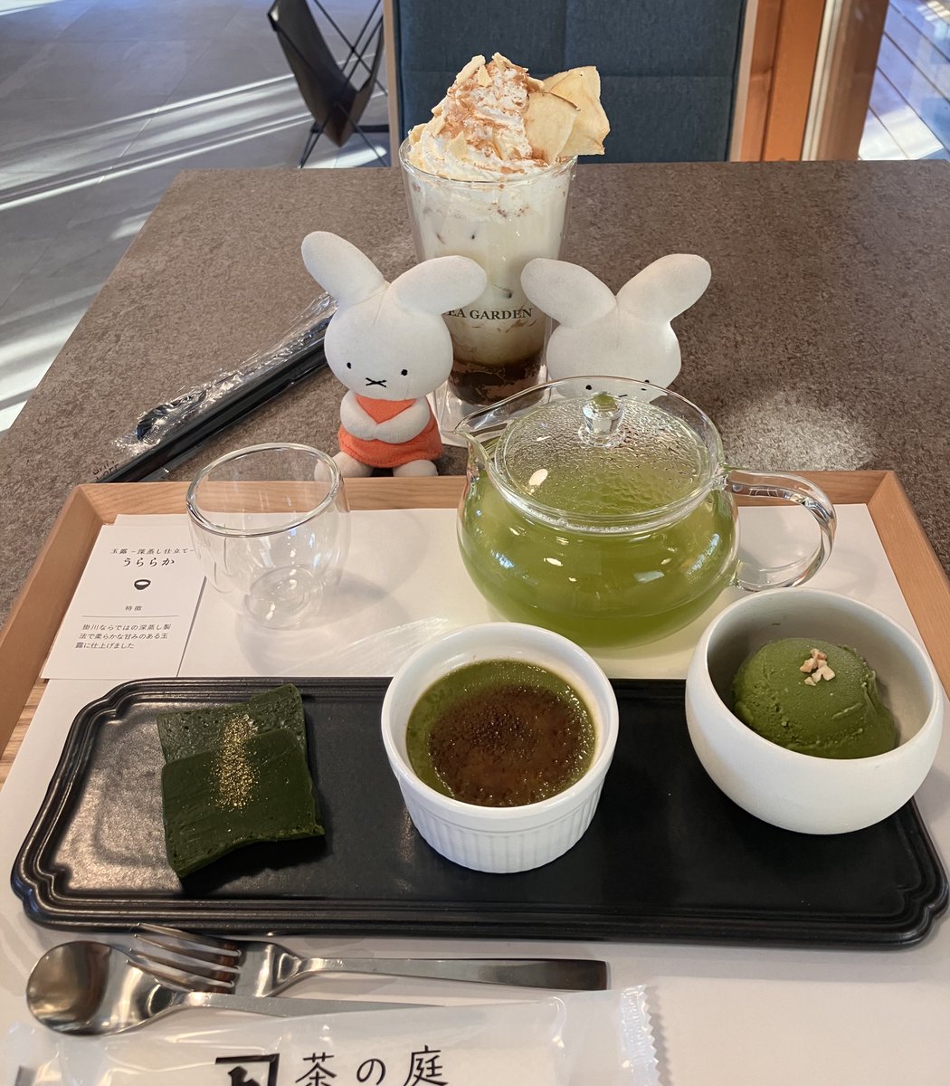 抹茶好きは今すぐ掛川の「茶の庭」にいってください〜お茶まスイーツもどれも美味しい　深蒸し茶仕立ての玉露もさわやか🟢