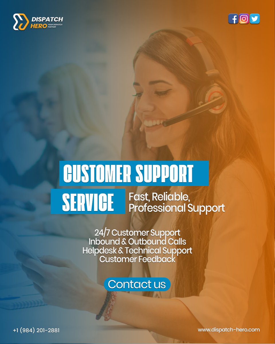 dispatch_hero's tweet image. Overwhelmed with customer queries? Let a professional support team handle your chats, calls, and emails while you focus on growing your business. Faster responses. Better service. Less stress. #dispatchhero #limodispatch #limoservice #dispatchservice #limousineservices