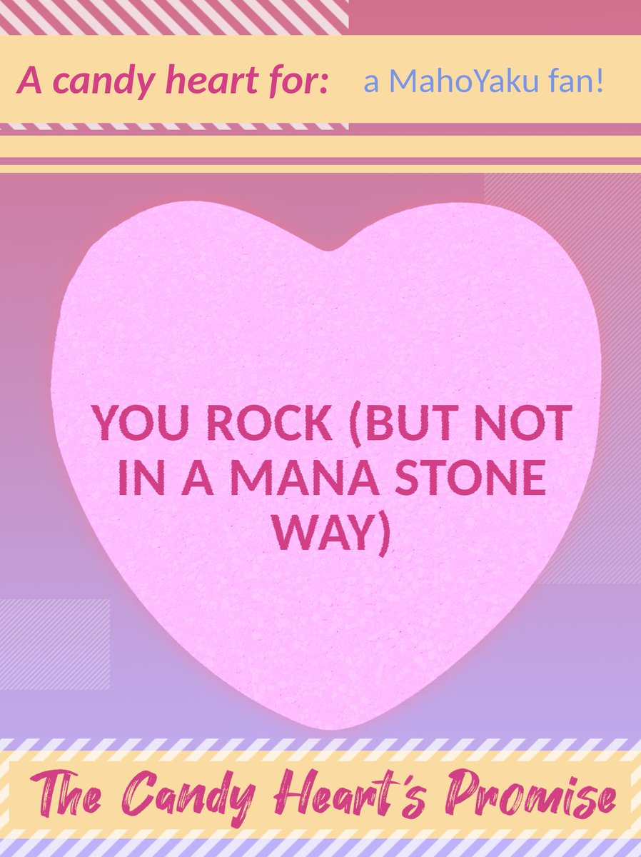 While participants are busy creating fanart and fanfic, anyone can still send candy hearts, up until February 1❣️ This is the last tweet we'll make about this until check-in on January 23

💌forms.gle/PJoNgqsnpGxonc…