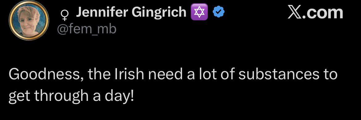 TheAkoFiles's tweet image. I’ve just been made aware of some genuinely bizarre posts by Jenny @fem_mb.
It’s clear she has a problem with the Irish.

When it comes to shaming the Irish establishment, I’m all for it. In fact, there isn’t enough of it.
But the people of Ireland? That’s a different story…