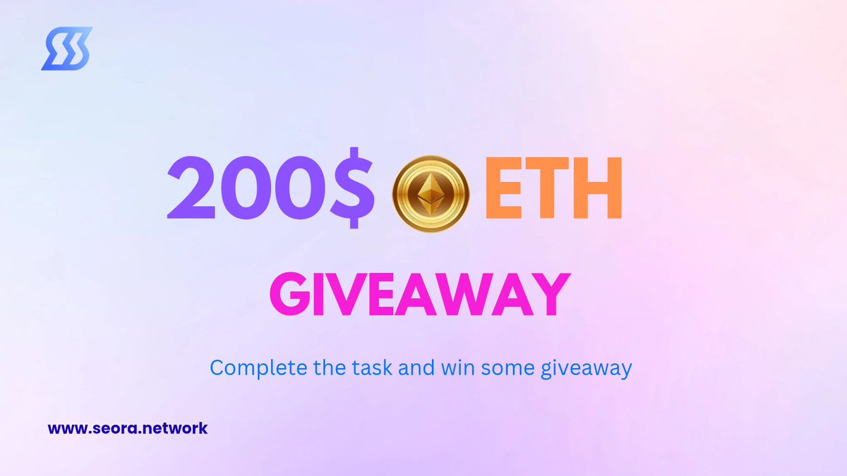 📢 $200 GIVEAWAY! 🎉

We’re giving away $200 to lucky winners! 💸
To enter:

1.  Follow <a href="/seoranetwork/">SEORA</a> ✅
2. Like this post ❤️
3. Retweet 🔁
4. Reply with your wallet address 💼

Winner announced in 48 hours. Let’s go!🕛