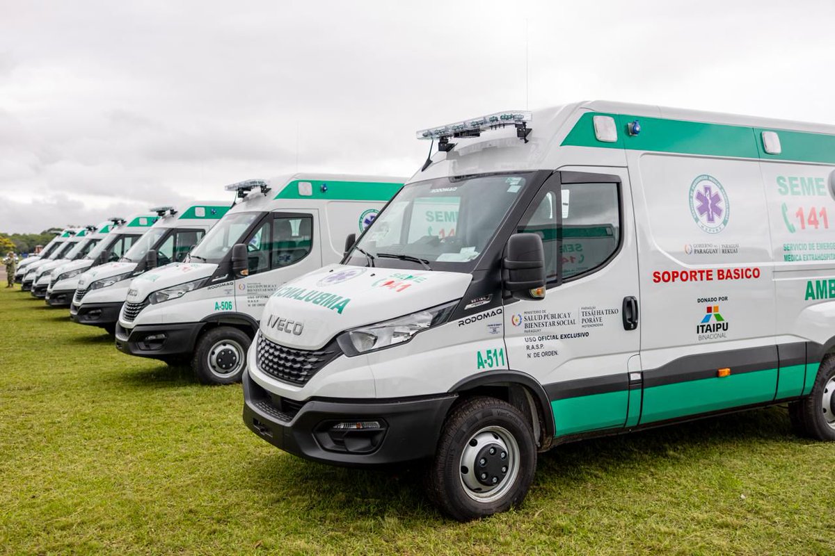 Asistencia rápida y humana para cada familia paraguaya

Con la entrega de estas últimas 30 ambulancias, completamos las 217 unidades nuevas adquiridas con el apoyo de ITAIPU. Esto significa darle a la salud la oportunidad real de llegar a tiempo en los 264 distritos del país.