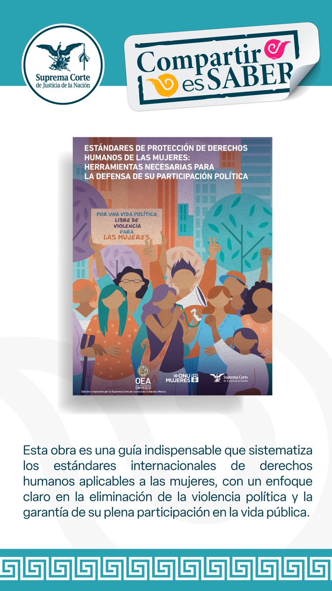 📚 En #CompartirEsSaber te invitamos a descargar esta obra, que expone de forma clara los estándares internacionales para proteger los derechos humanos de las mujeres, incluyendo su participación política, la prevención de la violencia y la igualdad sustantiva.

Descarga aquí: 👉🏼
