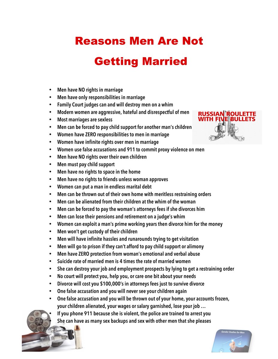 <a href="/realfemsapien/">Aly Dee</a> It's irrelevant.

Men are not going to get married anymore.

Our institutions are set up so that women can break any and all commitments any time they please and leave men holding the bag.