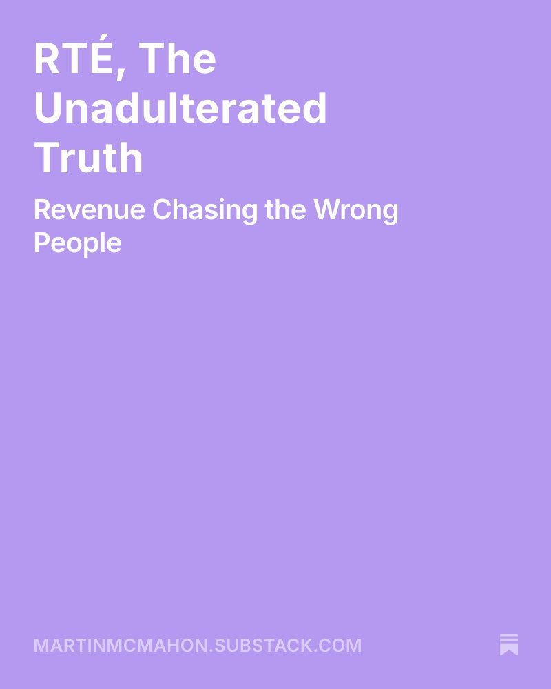 williamhboney1's tweet image. RTÉ, The Unadulterated Truth

2nd Free to all 'Secret Garden' Chapter -

"Revenue Chasing the Wrong People"

martinmcmahon.substack.com/p/rte-the-unad…

@johnbradysf @alankellylabour @KeithWalsh34071  #twip @sinnfeinireland @SocDems @pbpdublin @MattMcGranaghan @IrishTimes
@Independent_ie