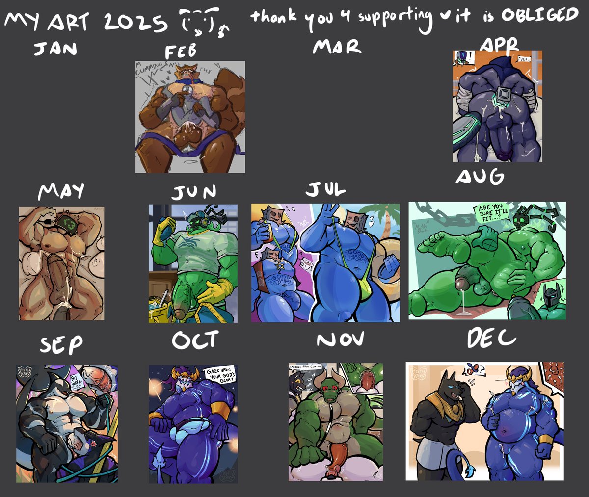 2025 art..

thank you for being so supportive!!
first year i started posting artwork on socials and comitted to it 💛

its cool seeing my art change over time