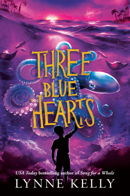 LoriTecler's tweet photo. In THREE BLUE HEARTS by @LynneKelly, after rescuing a beached octopus, Max finds unexpected bonds w/both the animal &amp; the community. Filled w/fascinating information about octopus, a beautiful story of personal growth &amp; empathy that will resonate with animal lovers. #MGLit https://t.co/7GWnMH4pgU