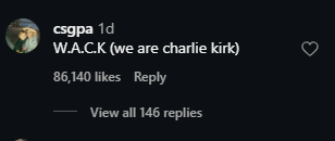 unconly's tweet photo. WACK is the top comment as well

We are Charlie Kirk is infinitely better

https://t.co/0kj7jiaJKO https://t.co/bOSoKX7KMd