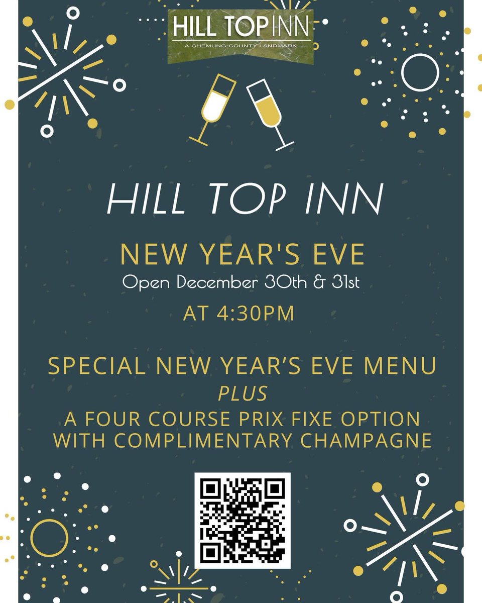 RodneyStrange's tweet image. One of the great options for NYE in the 15th legislative district!

What Hill Top Inn is offering this NYE! 🥂

Full menu will also be available!

Call us or visit our website for reservations - hill-top-inn.com/reservations