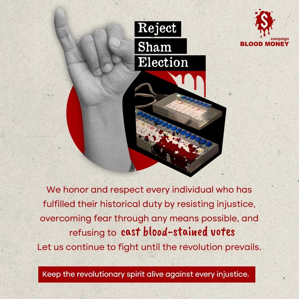 bloodmoney22222's tweet photo. Amid violence and intimidation during the 28 December 2025 sham election, the people defied fear and clearly rejected the junta by refusing to vote for any candidateor party they reject
#RejectShamElection
#AntiShamElectionCampaign
#WhatsHappeningInMyanmar #BloodMoneyCampaignMM https://t.co/Aj2oSNC5er