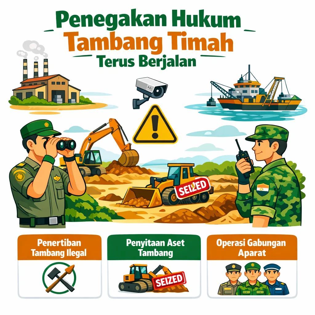 penyitaan aset tambang adalah salah satu cara untuk menegakkan hukum tambang timah yg berlaku
