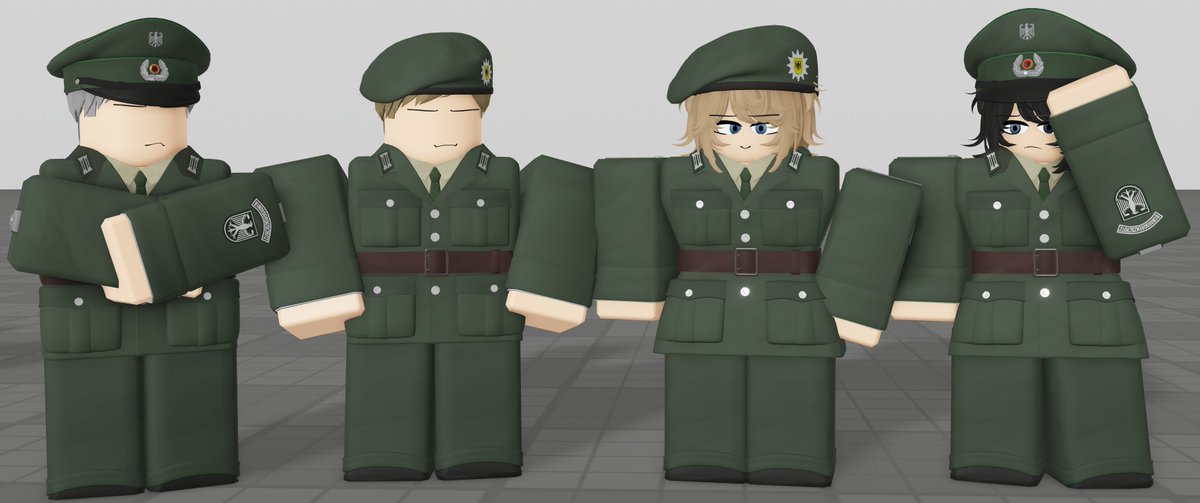 Haarinala's tweet image. BGS or Bundesgrenzschutz
(Federal Border Protection)

I guess you could call them their western counterparts to the Grenztruppen which I'll do soon. I also had to make changes a bit to their caps regarding the eagle badge on their caps.