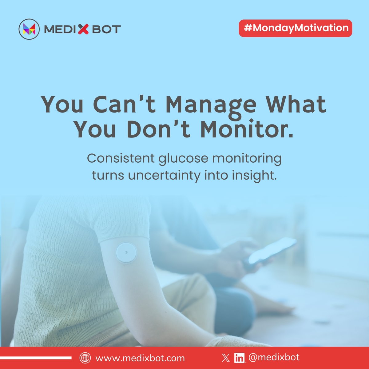 Diabetes management starts with awareness.

When glucose levels are monitored consistently, decisions become clearer, outcomes improve, and care becomes proactive, not reactive.

This belief is why we’re building continuous glucose monitoring at Medixbot.

#DiabetesCare #Medixbot
