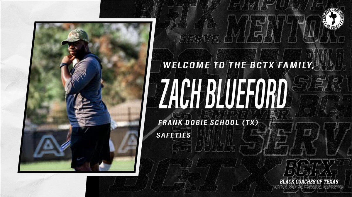 BlackCoachesTX's tweet image. Welcome to the #BCTX🫱🏾‍🫲🏿 family @Coach__Blue!

Build. Serve. Mentor. Empower.

Join the #BCTX🫱🏾‍🫲🏿 today!