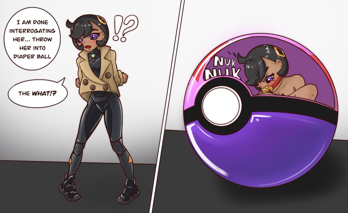 ElizabethJacina's tweet photo. The new characters from Pokemon Legends ZA are so cute that it was hard to decided which one to draw first. I’ve decided to go with Emma, who gets put in a weird pokeball designed for humans! It transforms the person’s clothes into diapers and bondage >P https://t.co/SGX9yMVY2C
