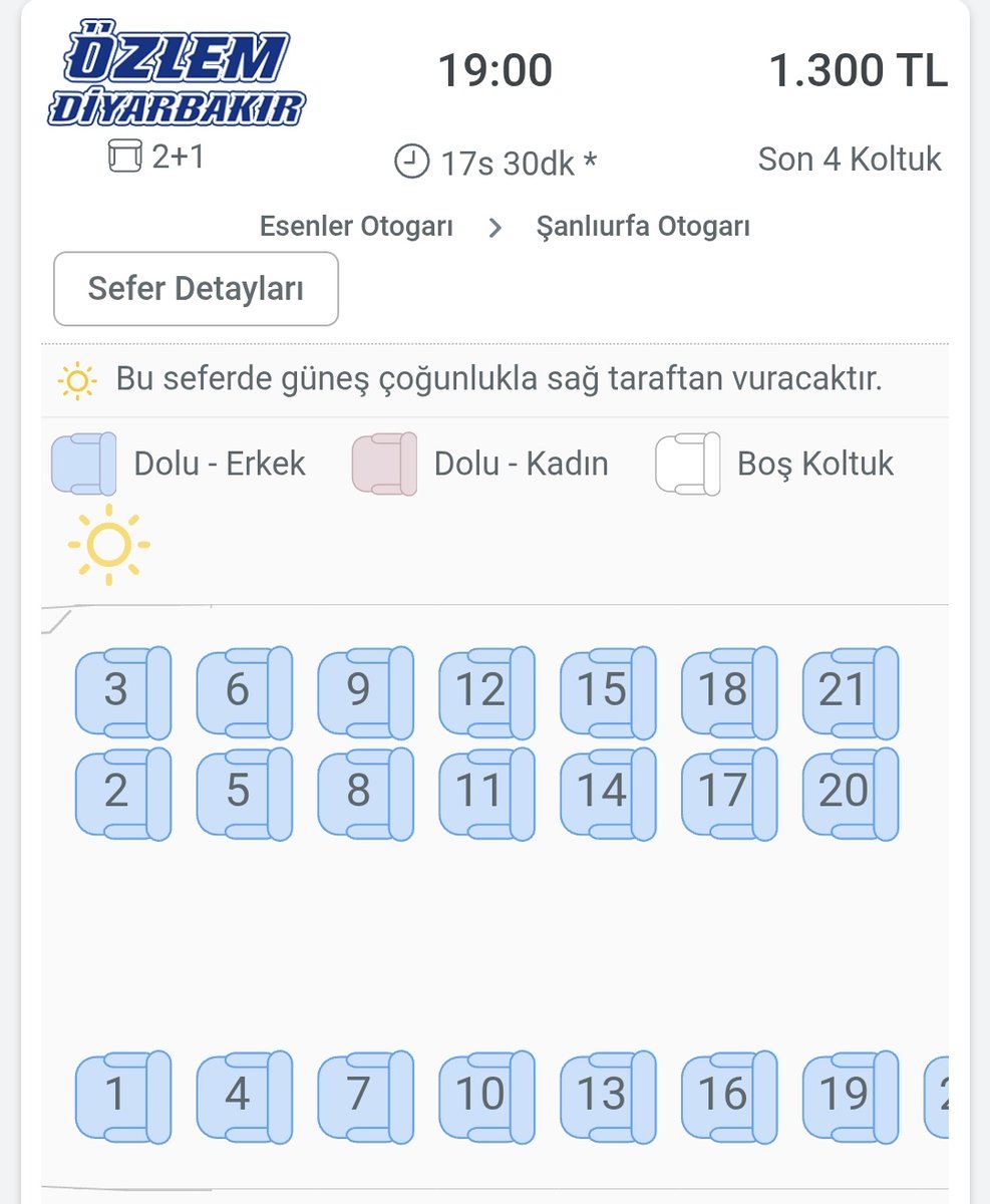 otobüs bileti bakıyordum bunu alayım ya dedim ve hepsi erkek çıktı korkunç